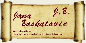 Jana Baškalović vizit kartica